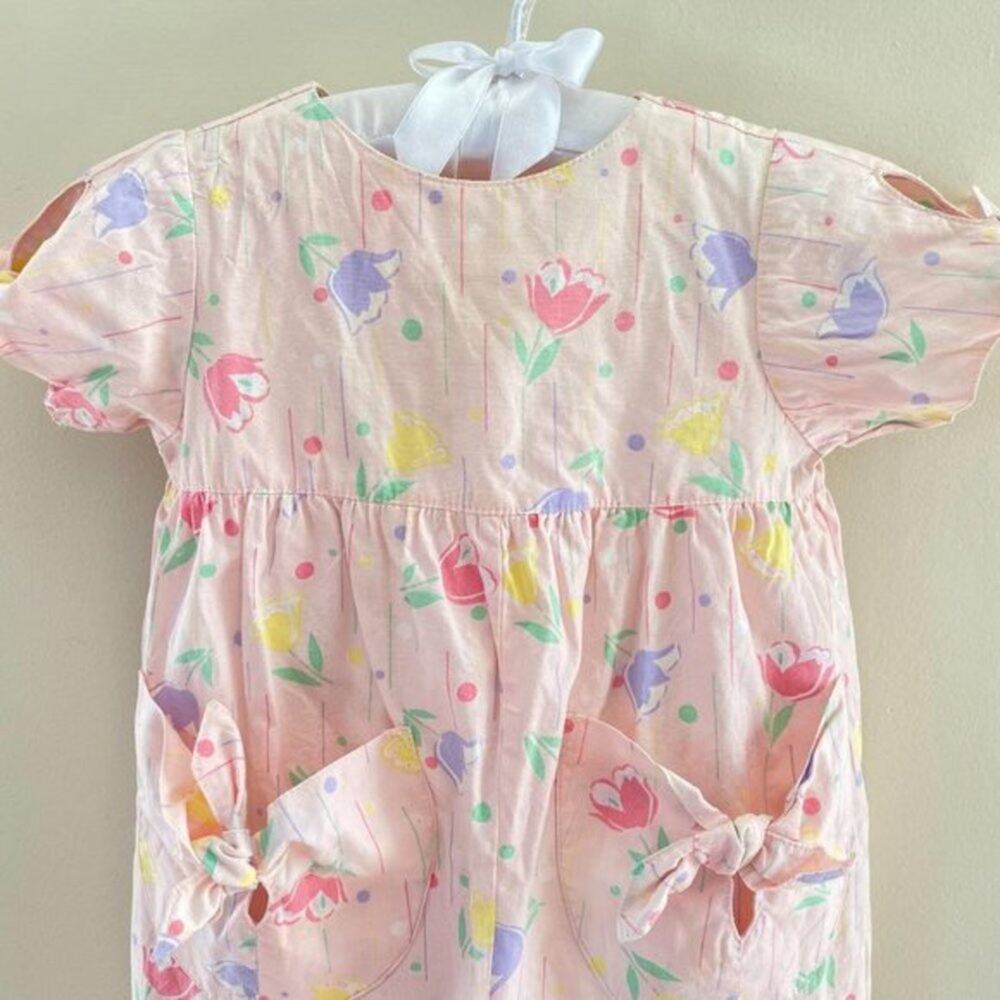 Vintage Mine Alone Pink Floral Jumpsuit 3-6 Months - Picture 2 of 10